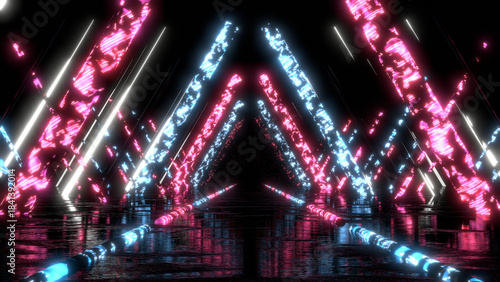 VJ トンネル 三角形 柱 サイバー ゲート 青 ピンク [別Verあり]