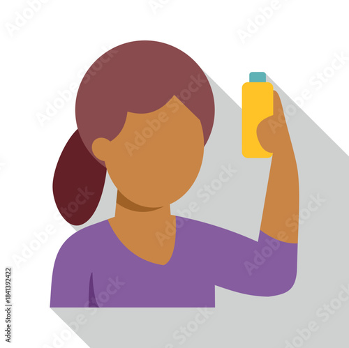 Person holding a yellow product bottle, representing beauty and hygiene concepts