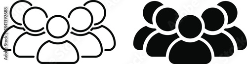 people icon set. User profile symbols. Social network graphic design. Group and team symbols. Social media and profile signs
