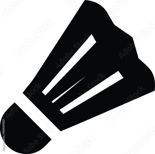 badminton shuttle icon Black silhouette vector illustration on transparent background