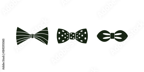 Bow tie vector icon symbol isolated on transparent background elegant fashion accessory minimal graphic design perfect for branding clothing or formal events