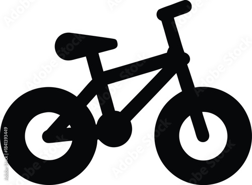 bmx bike icon Black silhouette vector illustration on transparent background