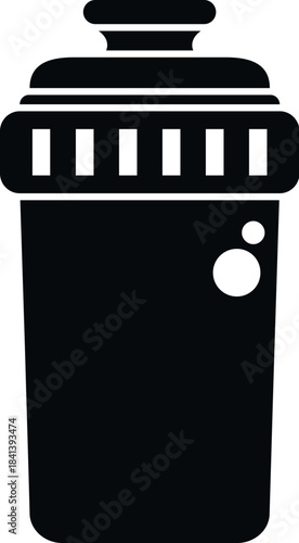 Protein shaker bottle, a common gym accessory, representing fitness, health, and supplements