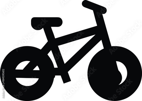 bmx bike icon Black silhouette vector illustration on transparent background