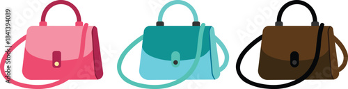 Collection of colorful women’s fashion handbags and purses stylish trendy designer inspired bags for everyday and special occasions