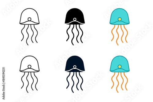 Jellyfish Art Variations. Jellyfish Tide Bell, oceanic minimalism blending soft geometry with rhythmic movement, first in line
