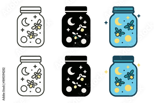 Firefly Jar Artistry. Firefly Jar Light, abstract night harmony combining natural light, transparency, and gentle geometry, first
