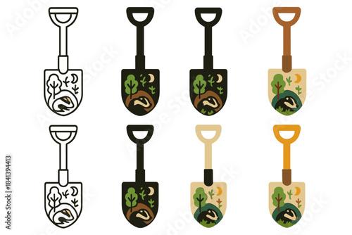 Badger Sett Harmony. Badger Sett Shovel, harmonious woodland motif reflecting patience, home, and organic balance, first in line