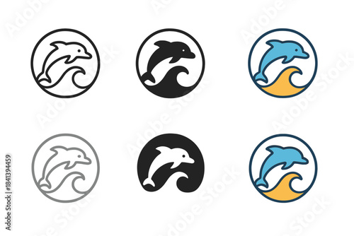 Dolphin Wave Emblem. Dolphin Wave Ring, minimalist marine emblem symbolizing freedom, motion, and joyful rhythm, first in line