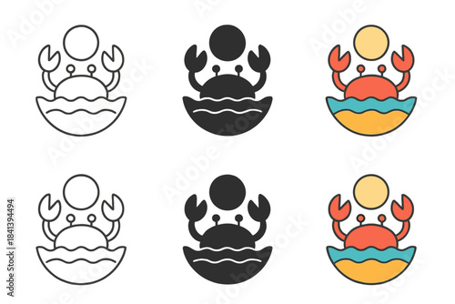 Crab Beach Harmony. Crab Beach Bubble, abstract ocean harmony combining geometry, texture, and playful minimalism, first in line