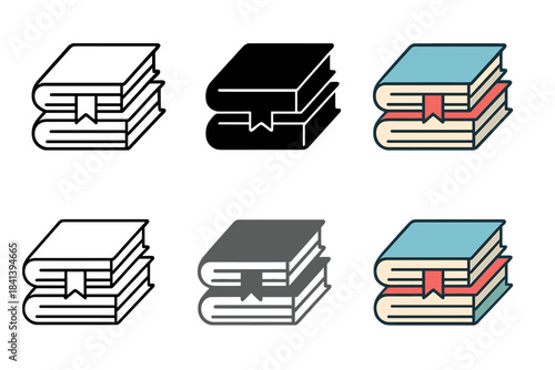 Varied Paper Stack Designs. Stack of pages with ribbon mark visible on middle sheet, neat layered edges, first in line style with