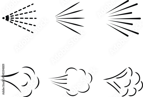 Air flow and wind motion vector graphic elements for weather nature and environmental designs