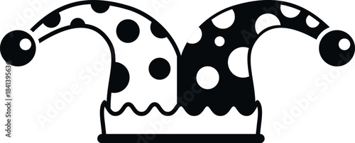 Jester hat with polka dots representing humor, carnival, and entertainment