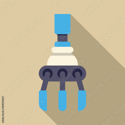 Robotic claw picking machine automation flat design