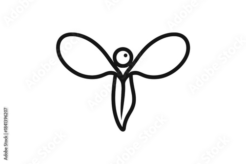Winged Edge Seedlet Icons. Line style vector icons of winged edge seedlet: smooth butterfly loop, wing bend, straight edge blade,