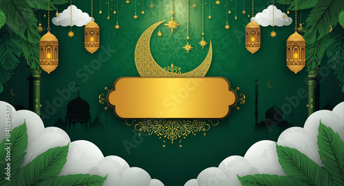 Vector illustration of a crescent moon