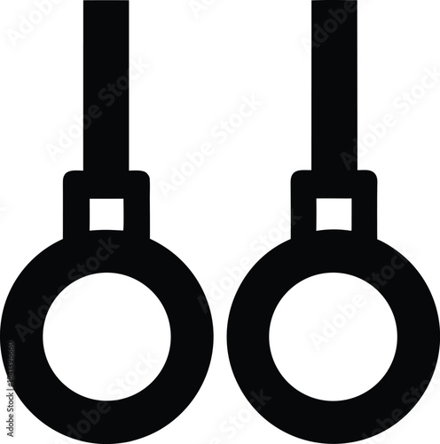 gymnastics rings icon Black silhouette vector illustration on transparent background