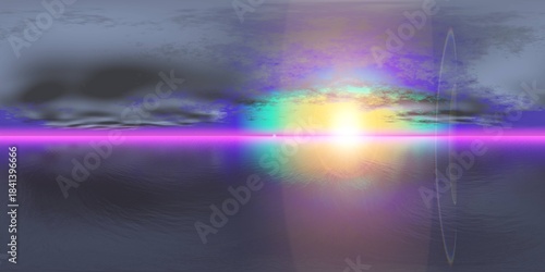 Wallpaper Mural panorama of sea sunset. Environment map. HDRI map. Equirectangular projection. Spherical panorama. landscape 3d rendering Torontodigital.ca