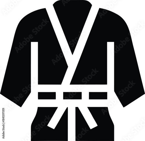 judo icon Black silhouette vector illustration on transparent background
