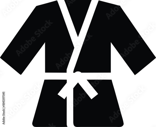 judo icon Black silhouette vector illustration on transparent background