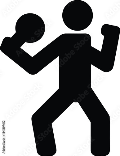 kickboxing icon Black silhouette vector illustration on transparent background