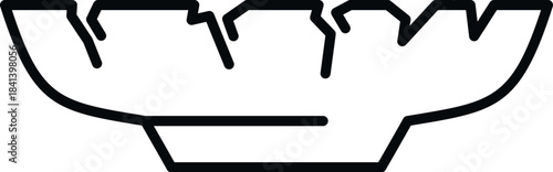 Outline icon representing a tasty bowl of tortilla chips