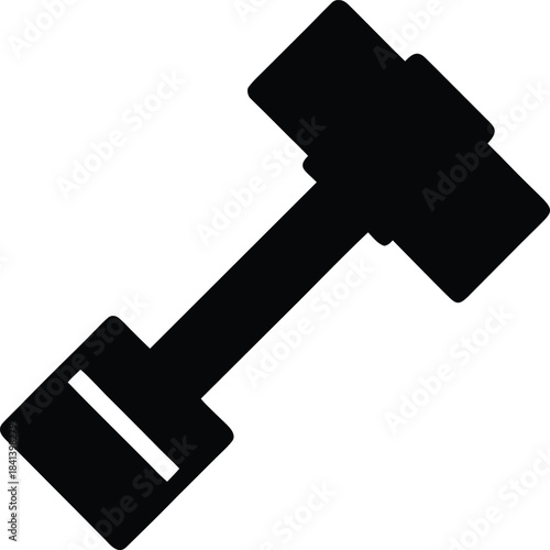 polo mallet icon Black silhouette vector illustration on transparent background