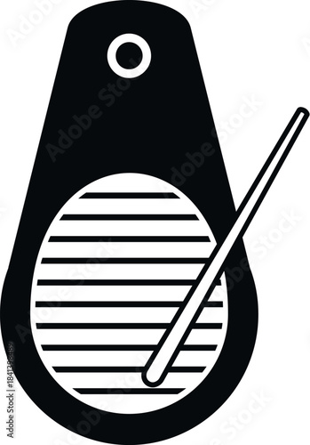 Guiro, a latin musical percussion instrument, isolated vector illustration