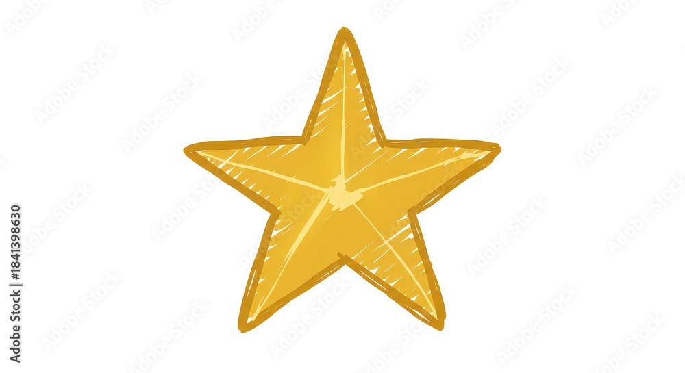 Obraz premium Hand drawn gold star
