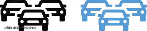 Car icon set. Vehicle transportation symbols.  Road travel and logistics signs. Road trip and sedan signs