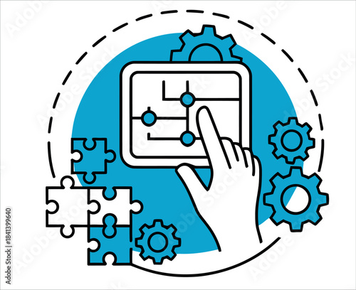 Creative Thinking Skills Color Vector. Abstract idea illustrating Adjust Ability to Different Options and Responding to Changes. Isolated outline RGB color drawing with an editable stroke.