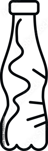 Crumpled plastic bottle representing single use trash and environmental pollution