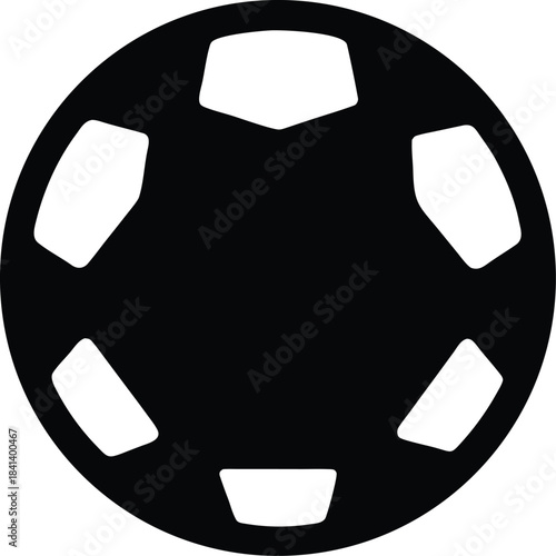 soccer ball icon Black silhouette vector illustration on transparent background