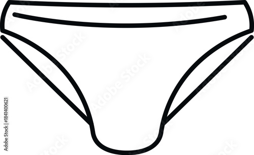 Underwear pictogram outlining a basic brief, representing clothing concepts