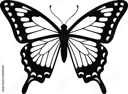 butterfly wing silhouette vector pattern logo element for design