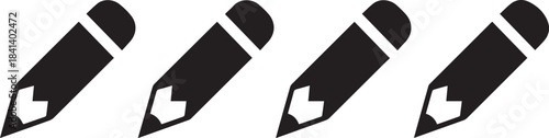 pencil icon row vector set for writing and editing interface
