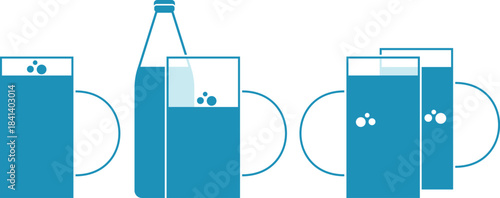 beer mugs and bottles, carbonated alcoholic drinks, drinkware, sodas and juices