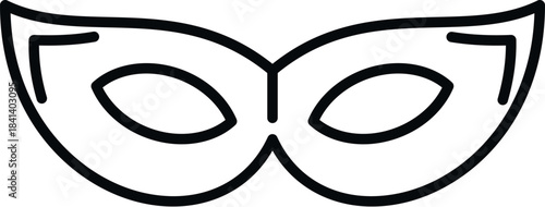 Simple carnival mystery mask icon representing anonymity and disguise