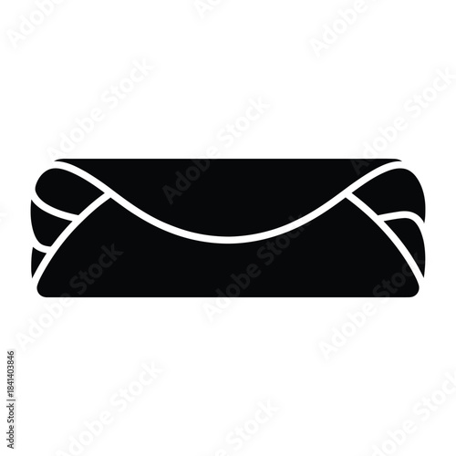 Wrapped burrito with folded ends Vector, Silhouette, Illustration