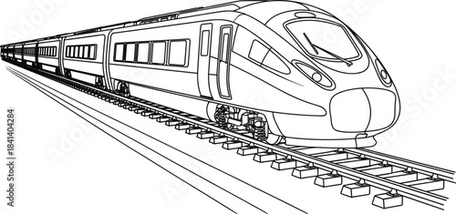 Modern High Speed Train Illustration On White Background bullet train locomotive
