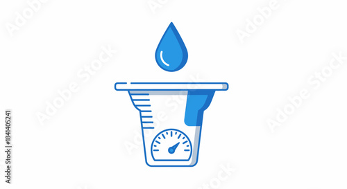 Water purity testing through precision measurement with calibrated instrument illustration
