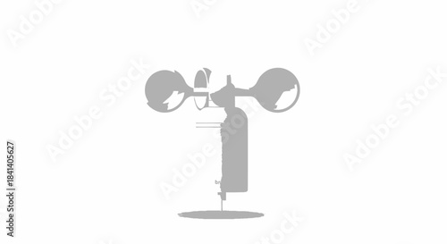 A minimalist illustration featuring a weather instrument for measuring wind speeds appearing as a
