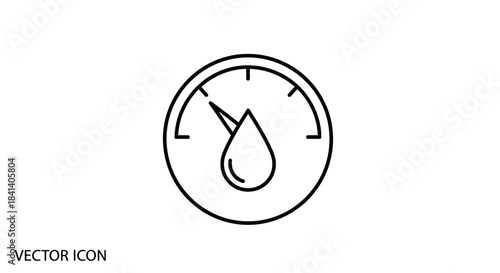 Minimalist vector icon representing water level monitoring or humidity level indicator symbol