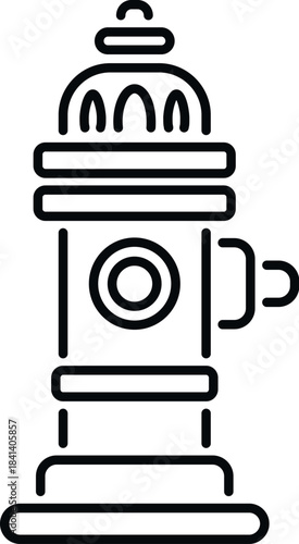Fire hydrant line icon representing water safety and fire extinguishing equipment