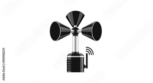 Wireless anemometer for weather monitoring displaying wind speed data measurement
