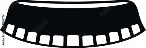 Bottle cap icon showing a top down view of a metallic crown closure