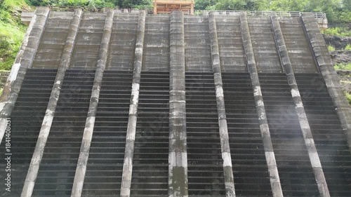 Cinematic 4K Drone Shot of Arun-3 Hydroelectric Power Plant Construction in Sankhuwasabha Nepal - Developing Renewable Energy Infrastructure in Mountain Region