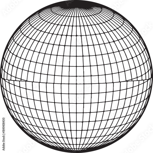 Minimalist vector illustration of a geometric hemisphere with abstract color gradients