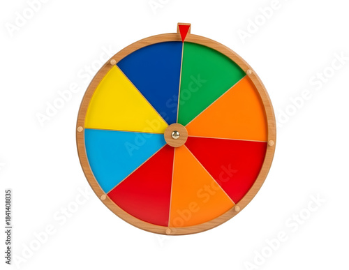 Colorful prize wheel with segments isolated on transparent background