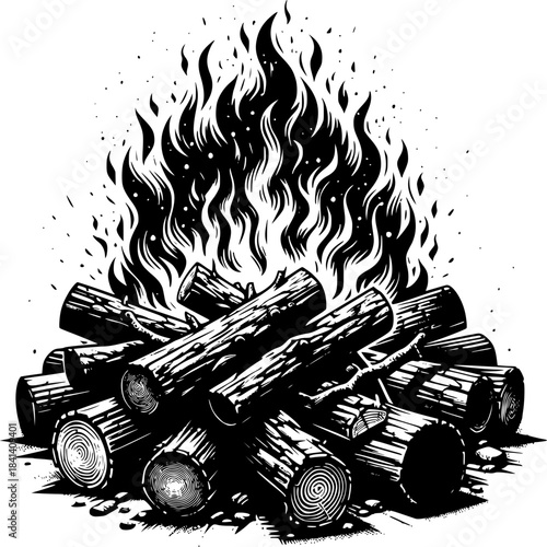 Flaming hotrod car vector illustration with bold fire elements